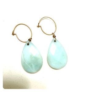 Sea green drop earrings.